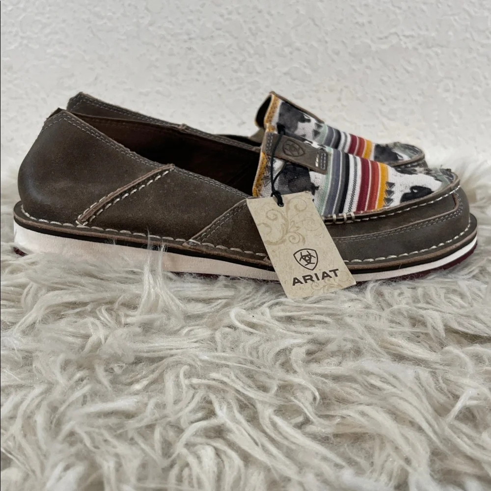 ARIAT BUFFALO PRINT CASUAL VAMP CRUISER SHOES SLIP ON- MOC TOE Size 8 NEW - Picture 4 of 12